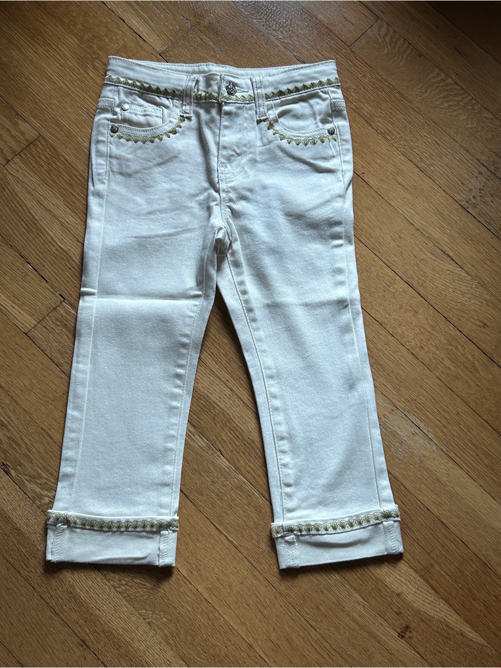 Matilda Jane Cream Jeans with Gold Trim